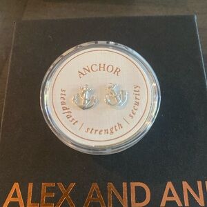 Alex and Ani Sterling Silver Anchor Earrings